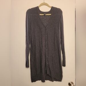 Torrid Charcoal Knit Long Button Up Sweater
